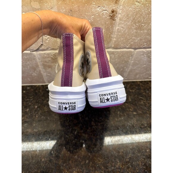 Converse Chuck Taylor All Star Move Hi Platform Beige Sneakers Women’s 7 EUC - Picture 5 of 8